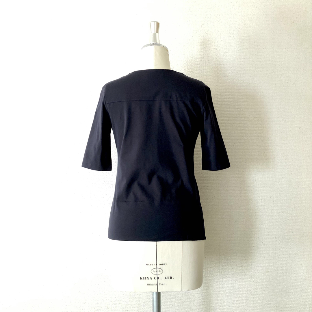 Jil Sander(ジルサンダー)のジルサンダー/Uネックカットソー Tシャツ ネイビー レディースのトップス(Tシャツ(半袖/袖なし))の商品写真