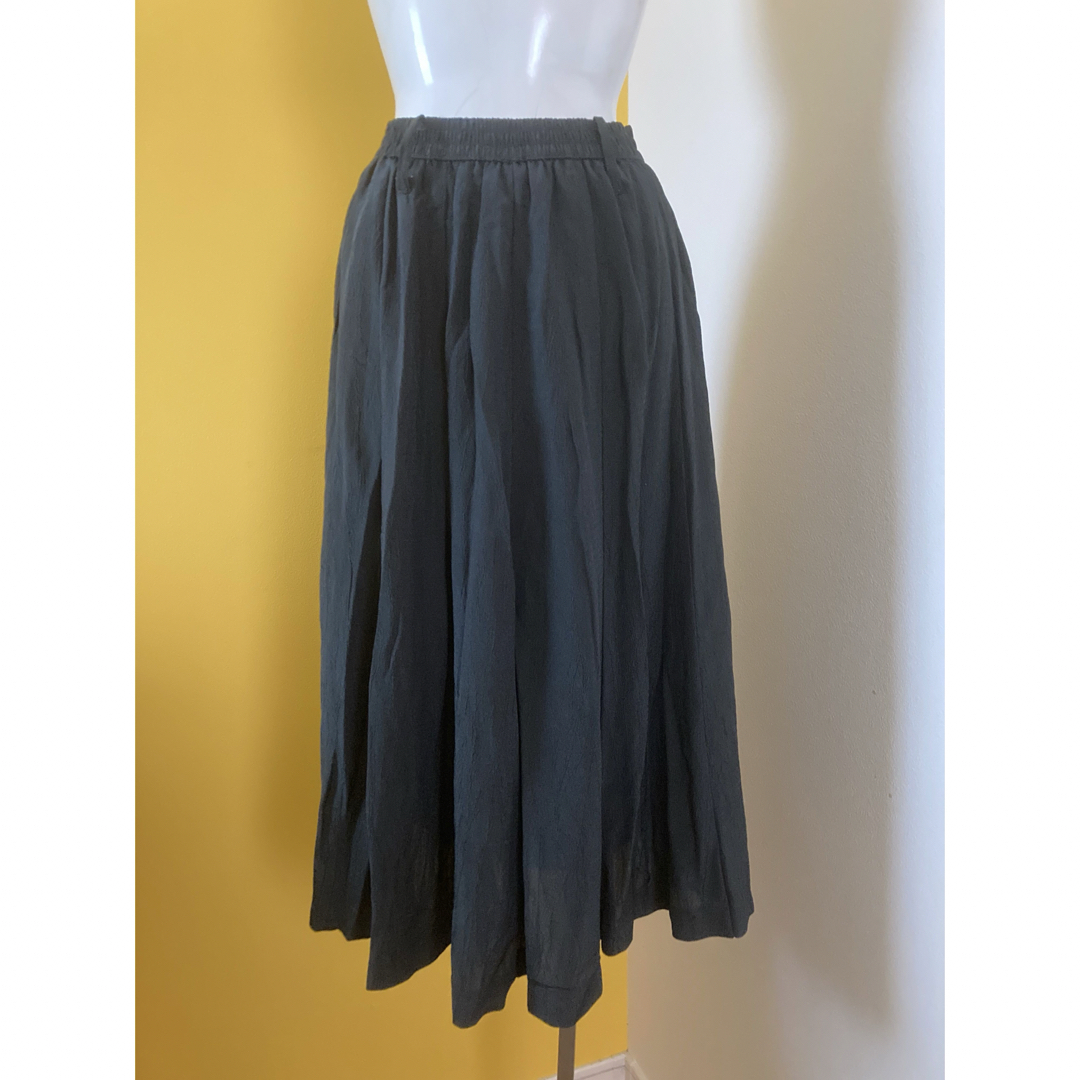 Belle de Bois ブラック　ゴム　フレアスカート　昭和レトロ　80'S レディースのスカート(ひざ丈スカート)の商品写真
