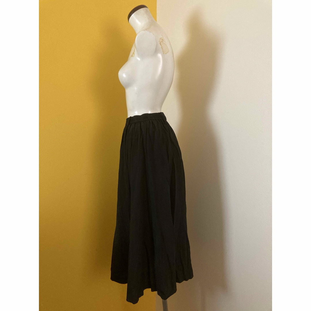 Belle de Bois ブラック　ゴム　フレアスカート　昭和レトロ　80'S レディースのスカート(ひざ丈スカート)の商品写真