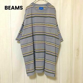 st967 BEAMS/半袖 Tシャツ/ボーダーコットンシャツ/大きめ