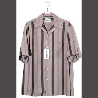 ワコマリア(WACKO MARIA)の未使用品 24SS ワコマリア 半袖 ストライプ オープンカラーシャツ L(シャツ)