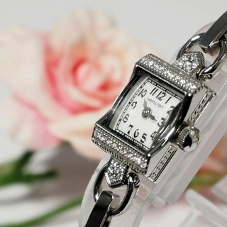 ハミルトン(Hamilton)の新同品 ハミルトン ダイヤベゼル シェル文字盤 バングル 腕時計 箱 C451(腕時計)