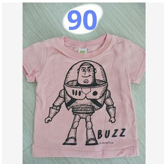 ディズニー(Disney)の子供服ベビー90　ピンク半袖カットソーtシャツ　春　秋トイ・ストーリーバズ(Tシャツ/カットソー)