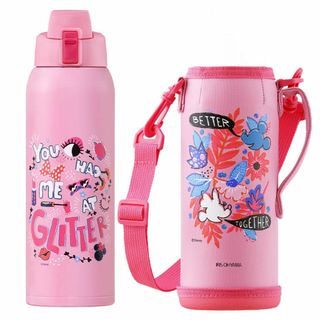 【色: ピンク】アイリスオーヤマ 水筒 子供用 キッズ 1000ml ミニー(ピ(弁当用品)