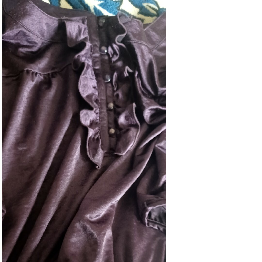 パープル　長袖　カットソー レディースのトップス(カットソー(長袖/七分))の商品写真