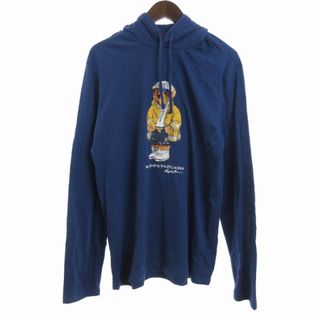 POLO RALPH LAUREN - ポロ ラルフローレン  パーカー Tシャツ 薄手 ポロベア プリント 紺 M