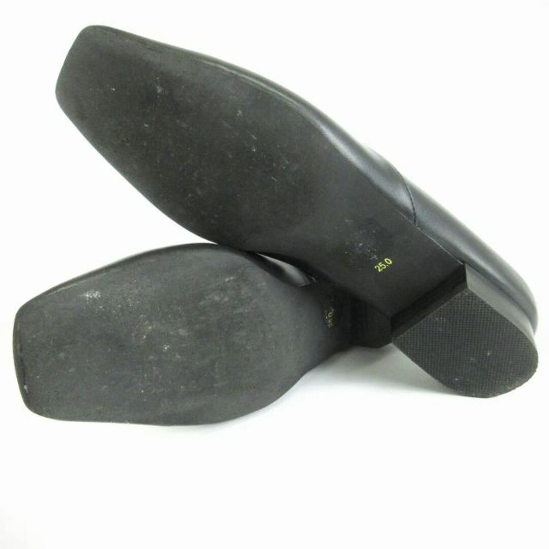 RANDA(ランダ)のランダ ソフト Vカットフラットパンプス シューズ ヌバック 黒 25.0 レディースの靴/シューズ(ハイヒール/パンプス)の商品写真