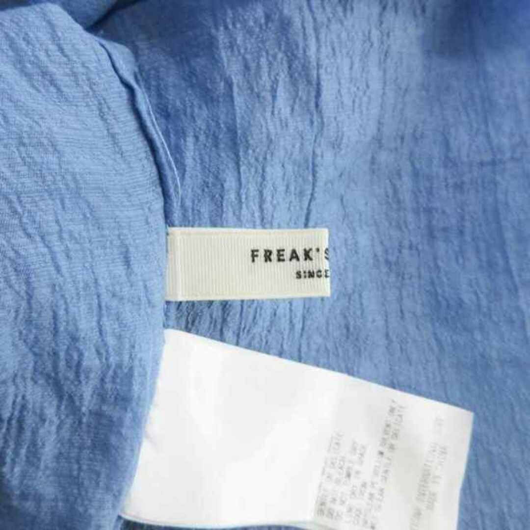フリークスストア シャツ ブラウス 長袖 シアー ノーカラー 青 F レディースのトップス(シャツ/ブラウス(長袖/七分))の商品写真