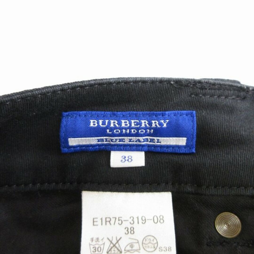 BURBERRY BLUE LABEL(バーバリーブルーレーベル)のバーバリーブルーレーベル  クロップドパンツ テーパード チェック 黒 38  レディースのパンツ(その他)の商品写真