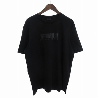 DIESEL - ディーゼル Tシャツ カットソー 半袖 バーコードプリント 黒 XL ■SM1