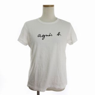 アニエスベー(agnes b.)のアニエスベー Tシャツ カットソー 半袖 クルーネック コットン ロゴ 白 3(Tシャツ(半袖/袖なし))