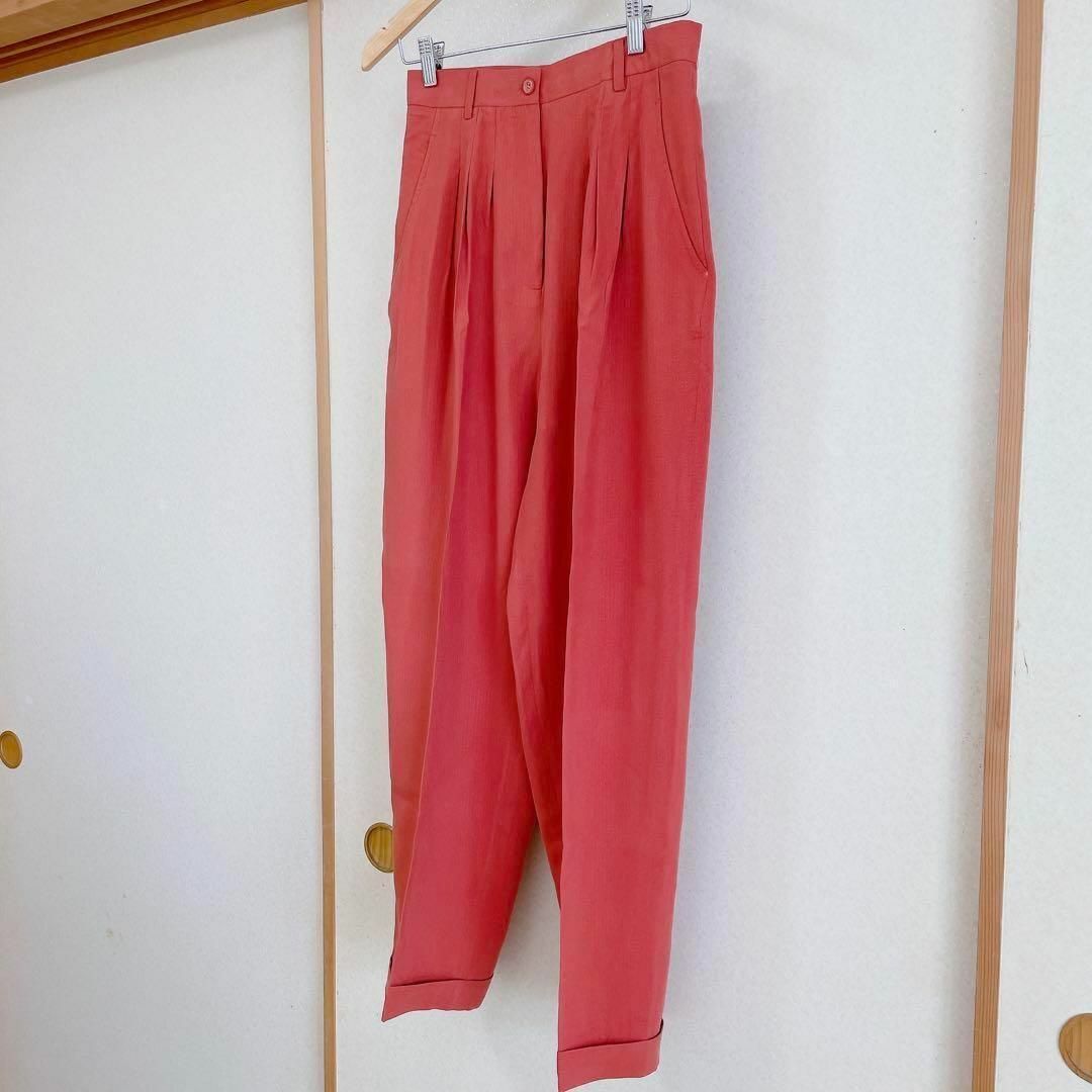 jasmi silk パンツ　テーラード　テラコッタ　L  ズボン　スラックス レディースのパンツ(その他)の商品写真