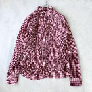 コムデギャルソンオム(COMME des GARCONS HOMME)の【コムデギャルソンオム】ギャザー 絞りデザイン ギンガムチェック シャツ XS(シャツ/ブラウス(長袖/七分))