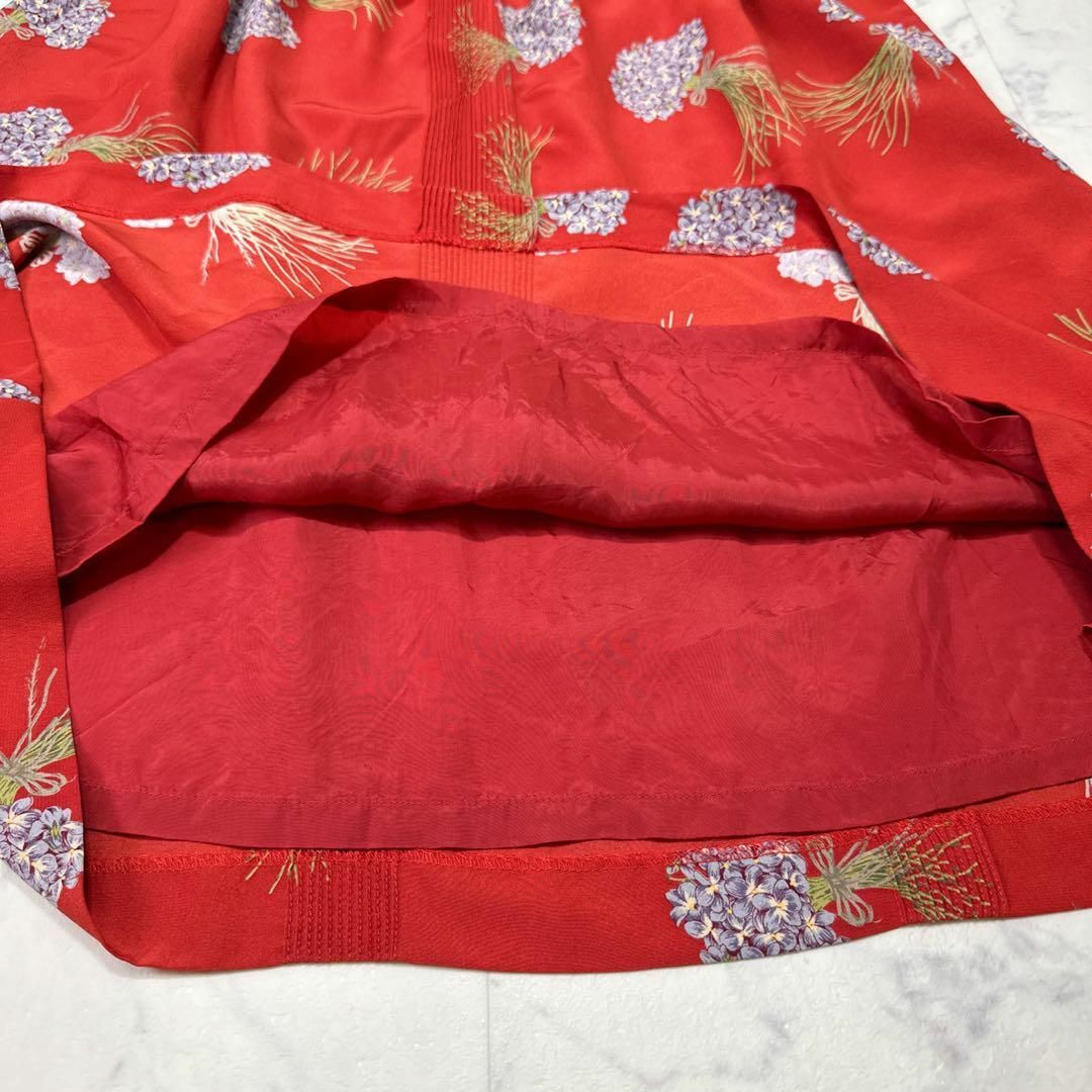 PINK HOUSE(ピンクハウス)の【ピンクハウス】 ヴィンテージ スカート ロングスカート ベルトリボン 花柄 赤 レディースのスカート(ロングスカート)の商品写真