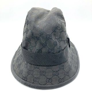 グッチ(Gucci)の★GUCCI グッチ GG柄 キャンバス ハット ブラック Size L(ハット)