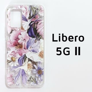 Libero 5G Ⅱ クリア 花 ソフトケース カバー 透明 ②(Androidケース)