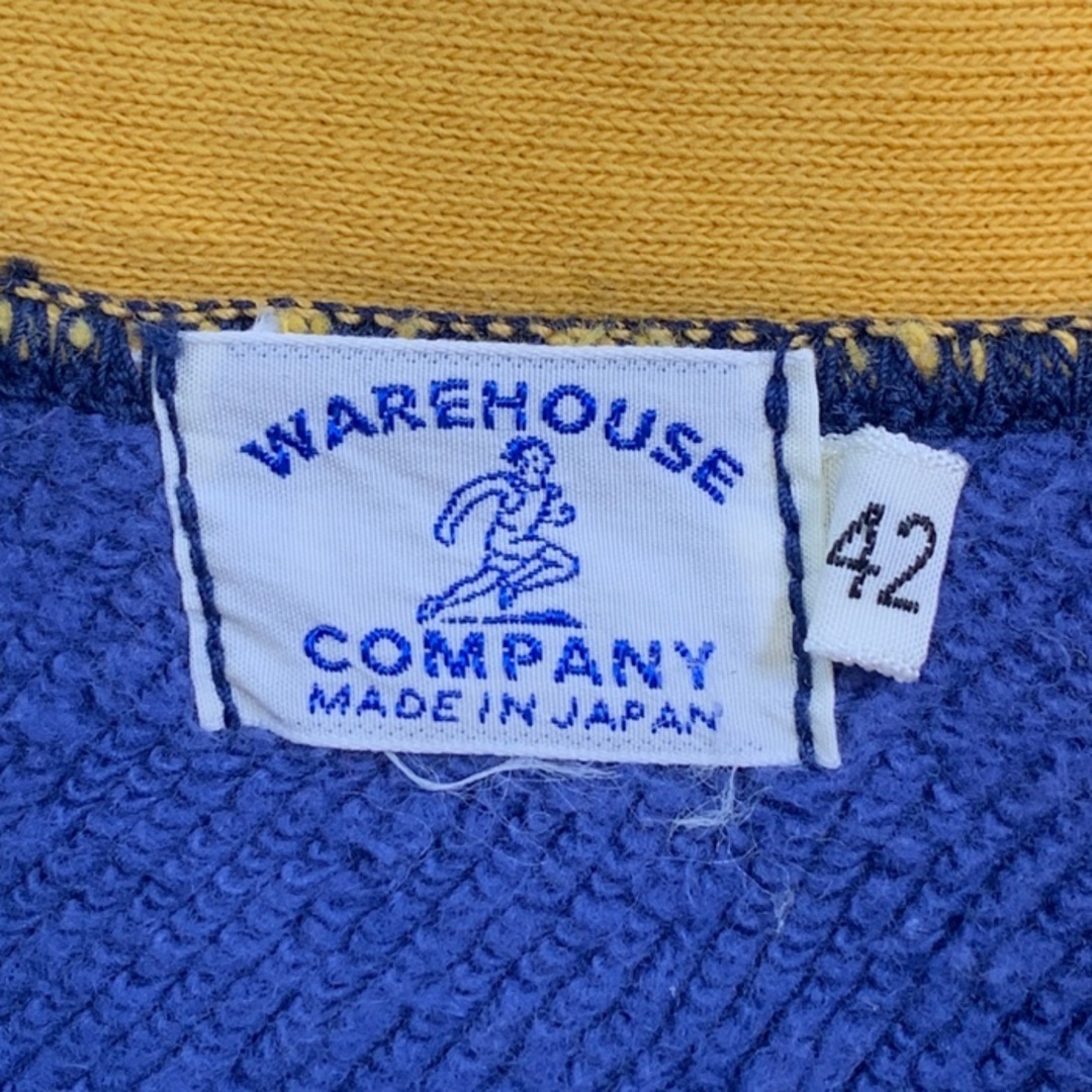 WAREHOUSE(ウエアハウス)のWAREHOUSE ウエアハウス 2トーン ハーフジップ スウェットトレーナー ブルー イエロー 直営店限定 Size 42 メンズのトップス(スウェット)の商品写真
