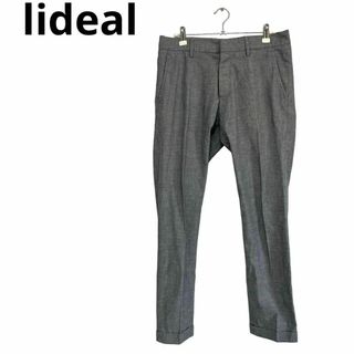 リデアル(lideal)のlideal テーパードパンツ　グレー　サイズ29　綿100%　日本製(ワークパンツ/カーゴパンツ)