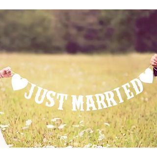 値下げ‼️「JUST MARRIED」　ガーランド　タペストリー(その他)