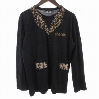 コムデギャルソンオムプリュス(COMME des GARCONS HOMME PLUS)のコムデギャルソンオムプリュス ニットソー レオパード柄 黒 M ■SM3(ニット/セーター)