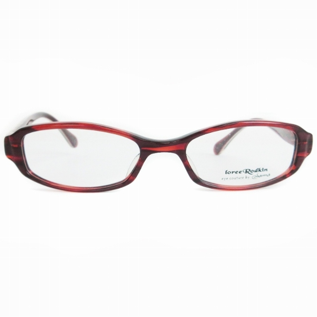 Loree Rodkin(ローリーロドキン)のローリーロドキン メガネ 眼鏡 スクエア 度なし フルリム スカル 赤系 レディースのファッション小物(サングラス/メガネ)の商品写真