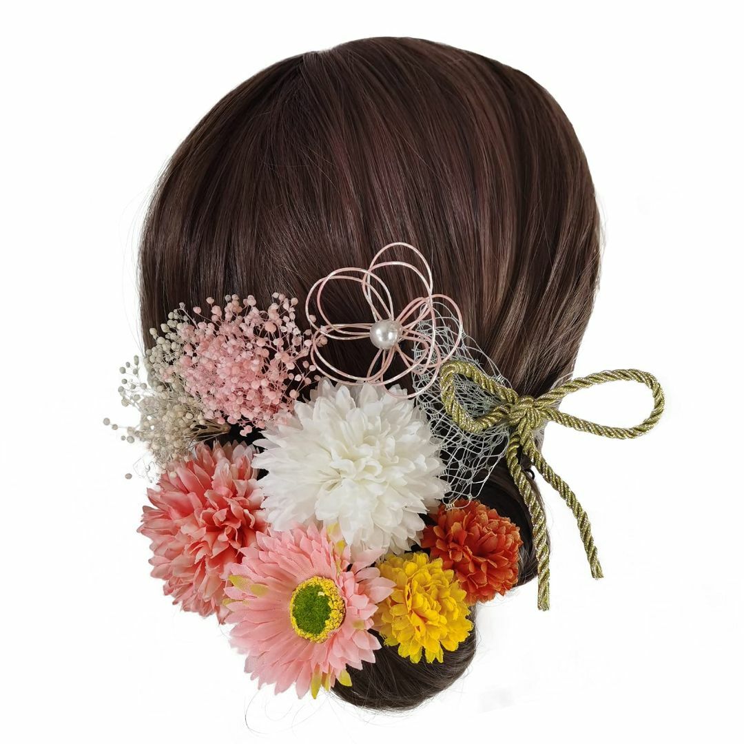 【色:レッド9点セット】[QianYang] 髪飾り 花飾り成人式 髪飾り 和装 レディースのファッション小物(その他)の商品写真