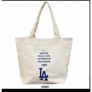 メジャーリーグベースボール(MLB)の【未開封新品】ドジャース　トートバッグ　白色系　 MLB公認　男女兼用　大谷翔平(トートバッグ)