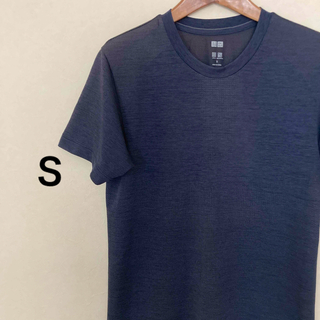 ユニクロ(UNIQLO)のユニクロ DRY-EX Tシャツ 半袖 メンズ S クルーネック 青 ブルー(Tシャツ/カットソー(半袖/袖なし))