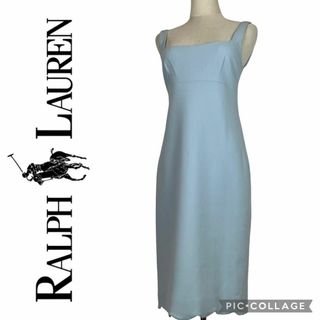 ラルフローレン(Ralph Lauren)の【美品】ラルフローレン★スクエアネックワンピース★ドレス★サイズ4(ひざ丈ワンピース)