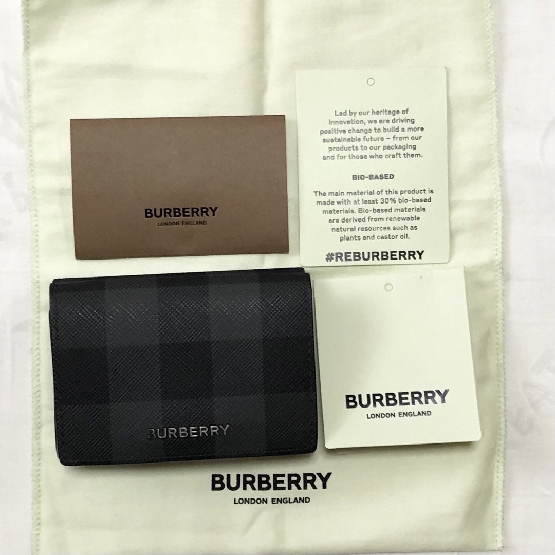 BURBERRY(バーバリー)の【未使用】バーバリー　三つ折り財布　チャコールグレー　チェック　Burberry メンズのファッション小物(折り財布)の商品写真