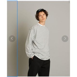 SUVIN BORDER BOAT NECK LONG SLEEVE TEE