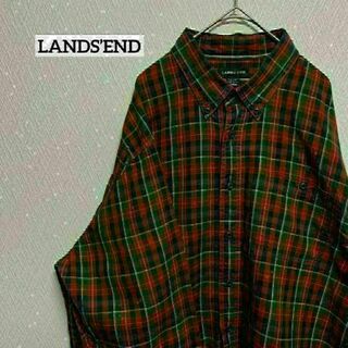 LANDS’END チェック シャツ 胸ポケット L(シャツ)