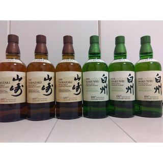 山崎 白州 100周年記念ラベル 700ml 各3本 計6本(ウイスキー)