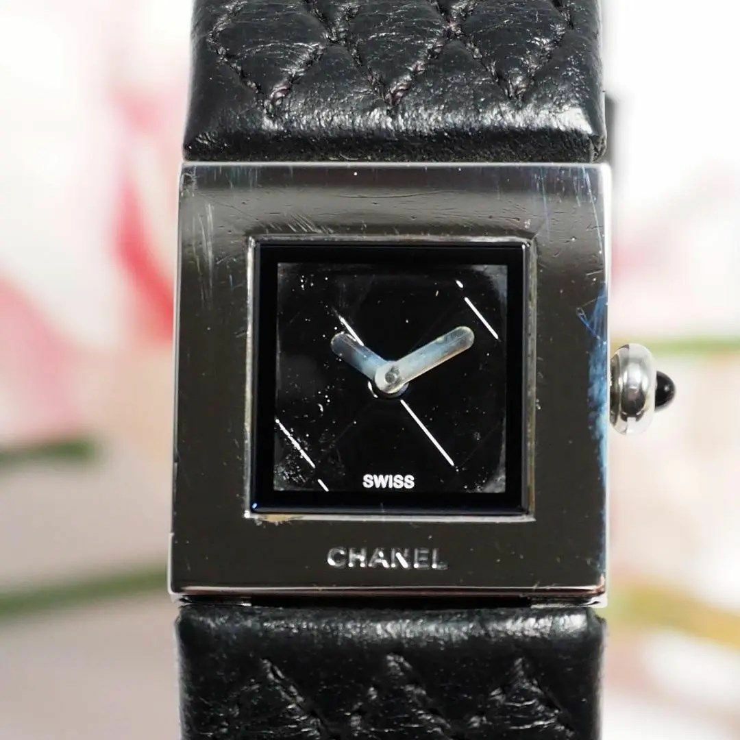 CHANEL - シャネル CHANEL マトラッセ 革ベルト スクエア 腕時計 CHANEL - シャネル CHANEL マトラッセ 革ベルト スクエア 腕時計