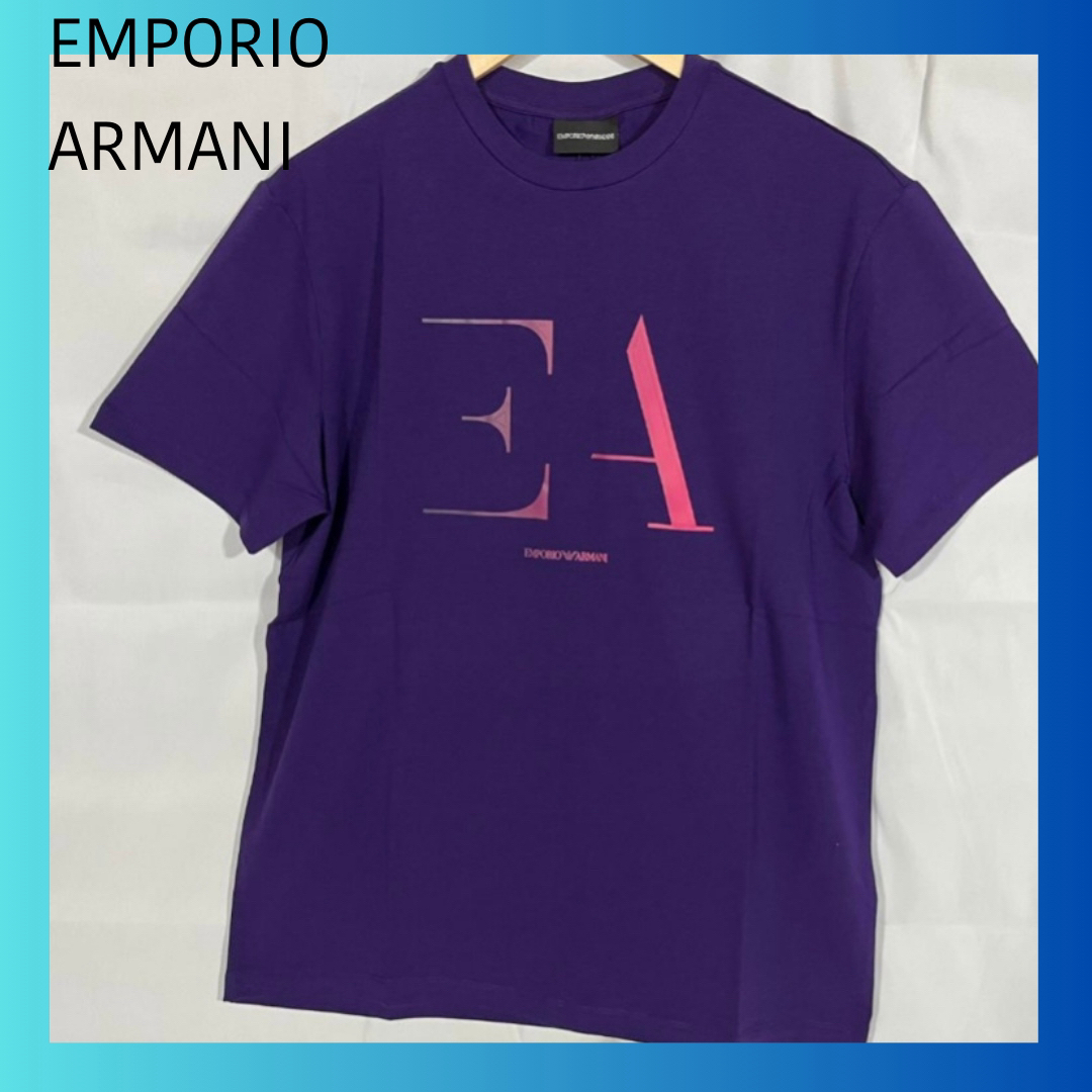 Emporio Armani(エンポリオアルマーニ)の【新品・未開封】EMPORIO ARMANI 半袖Tシャツ　Mサイズ　パープル メンズのトップス(Tシャツ/カットソー(半袖/袖なし))の商品写真