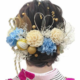 【色:スカイブルー】JZOON 成人式髪飾り ヘアアクセサリー ヘアメイク ダリ(その他)