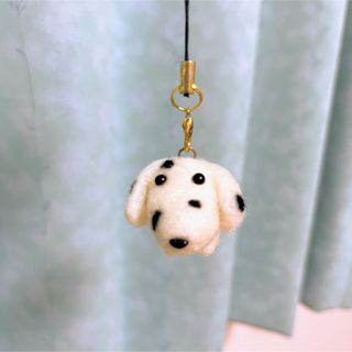 ハンドメイド ダルメシアン 犬 ストラップ