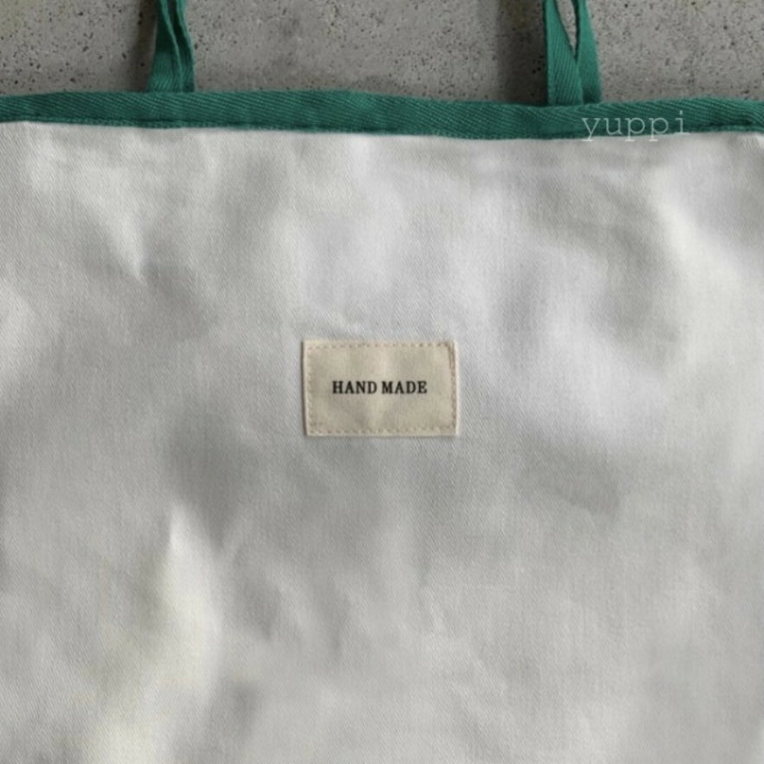フレームカラートートバッグ グリーン ショルダーバッグ 白 新品 海外通販 レディースのバッグ(トートバッグ)の商品写真