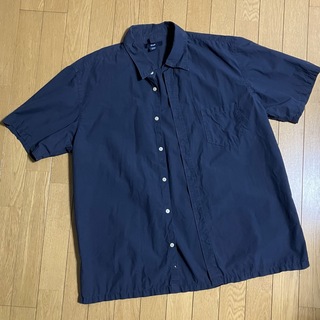 GAP メンズ　ネイビー半袖コットンシャツ　XL/TG