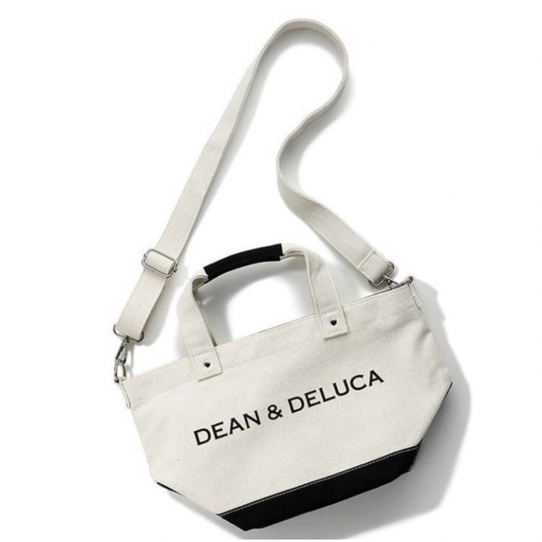DEAN & DELUCA(ディーンアンドデルーカ)のDEAN&DELUCA　トートバッグ　ショルダーバッグ　ホワイト×ブラック レディースのバッグ(トートバッグ)の商品写真