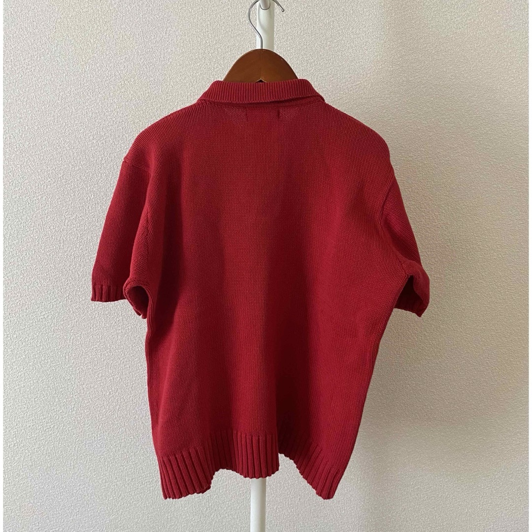 Ralph Lauren(ラルフローレン)のラルフローレン レディース 半袖ニット ニットポロシャツ 赤 レッド  L レディースのトップス(ニット/セーター)の商品写真