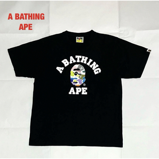 A BATHING APE - 【人気】A BATHING APE　アベイシングエイプ　ロゴTシャツ　大猿