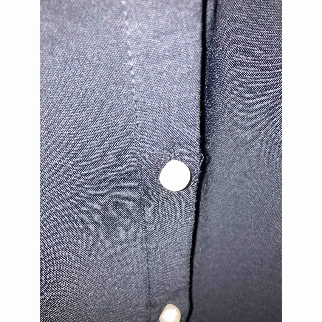 最新デザイン　ブラック　家洗濯可能　前ボタン全開可能ブラウス　シャツ　3L レディースのトップス(シャツ/ブラウス(長袖/七分))の商品写真
