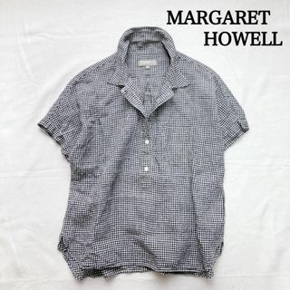 MARGARET HOWELL - マーガレットハウエル 麻 リネン ブラウス シャツ チェック シアサッカー