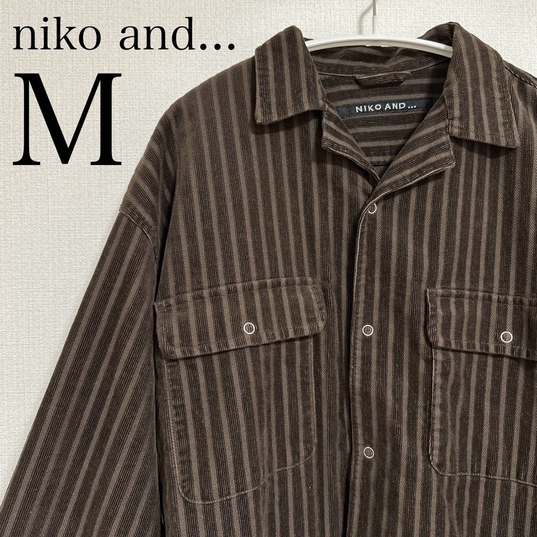 niko and...(ニコアンド)の【美品】niko and… ストライプコールシャツ ジャケット 長袖 メンズ メンズのトップス(シャツ)の商品写真