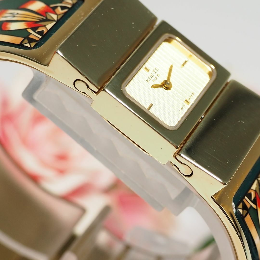 Hermes(エルメス)のエルメス HERMES ロケ バングルウォッチ 七宝焼 馬柄 腕時計 箱 479 レディースのファッション小物(腕時計)の商品写真