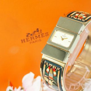 エルメス(Hermes)のエルメス HERMES ロケ バングルウォッチ 七宝焼 馬柄 腕時計 箱 479(腕時計)