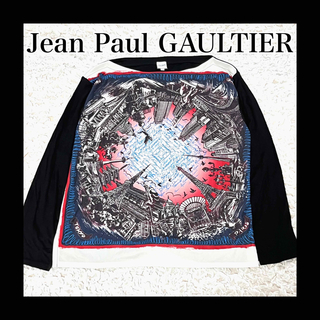 ジャンポールゴルチエ(Jean-Paul GAULTIER)の美品　ジャンポールゴルチエ　カットソー　長袖　ボートネック　パリ　42 XL(Tシャツ(長袖/七分))