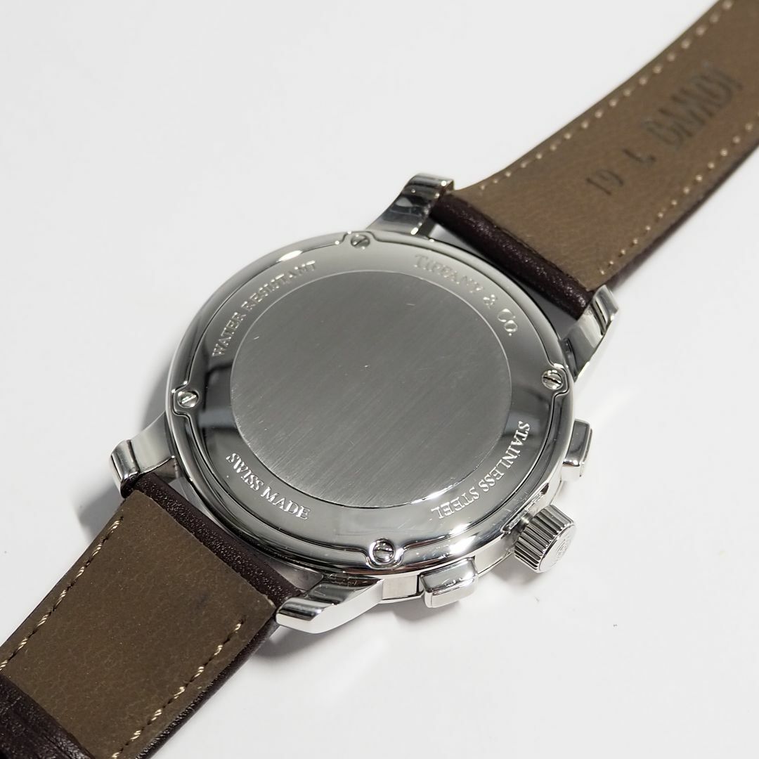 Tiffany & Co.(ティファニー)のティファニー TIFFANY＆CO. クロノグラフ 革ベルト 腕時計 C477 メンズの時計(腕時計(アナログ))の商品写真