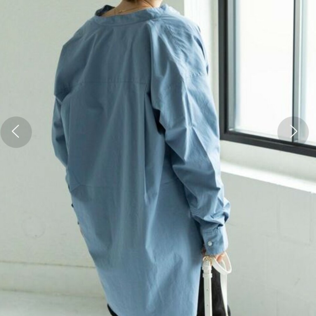 coen(コーエン)のコーエン ブロードバンドカラーシャツ ブルー レディースのトップス(シャツ/ブラウス(長袖/七分))の商品写真